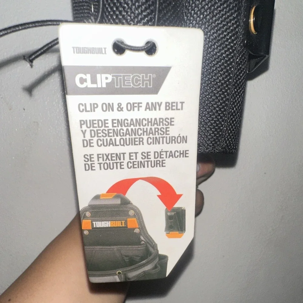 TOUGHBUILT ClipTech Clip-On Tool Pouch Belt Holster Technician Black/Yellow NWT